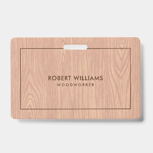 Badge Léger Brown de grain de bois texture (Face)