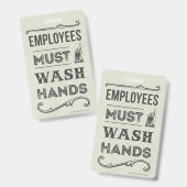 Badge Les employés doivent laver les mains Signe (petit) (Front & Back)