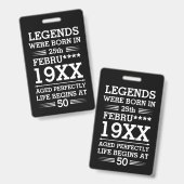 Badge Les légendes personnalisées sont nées à la date Mo (Front & Back)