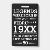 Badge Les légendes personnalisées sont nées à la date Mo (Back)