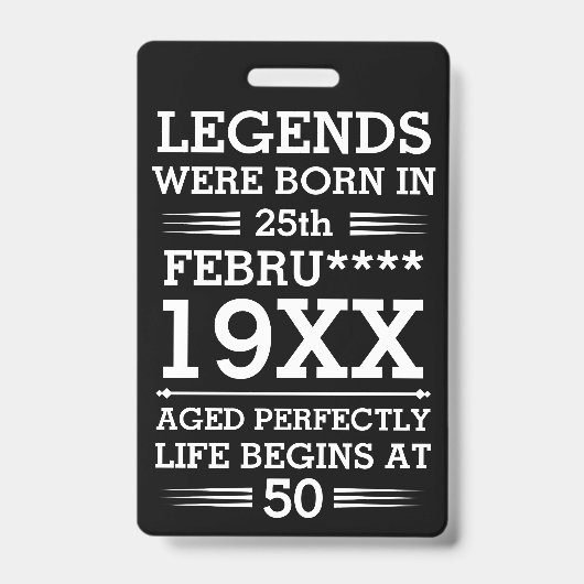 Badge Les légendes personnalisées sont nées à la date Mo (Front)