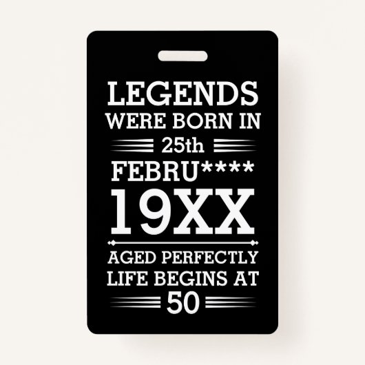 Badge Les légendes personnalisées sont nées à la date Mo (Devant)