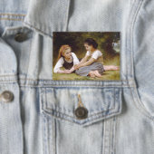 Badge Les Noisettes : Les jeunes filles ramassent les no (Insitu)