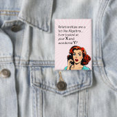 Badge Les relations sont comme Algebra Funny Quip (Insitu)