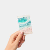 Badge Les vagues de plage roses (À main)