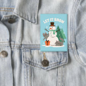 Badge Let It Snow Kitty Cheer Button (Insitu)