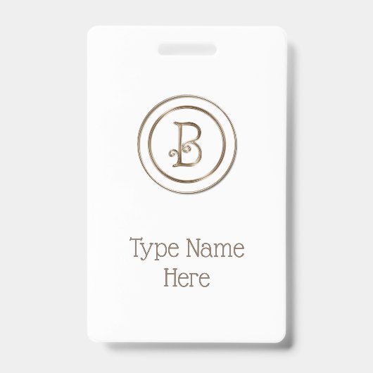 Badge "Lettre B" Monogramme (Avant)