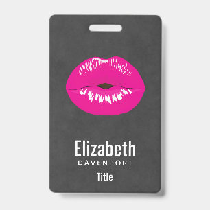 Badge Lèvres rose vif Illustration glamour
