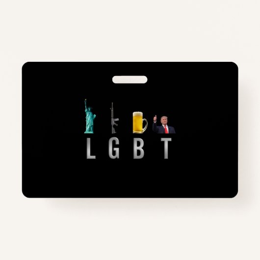 Badge LGBT - Armes de la liberté Bière Trump 6 (Devant)