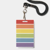Badge LGBT Rainbow Muted couleur personnalisée (Arrière avec lanière)