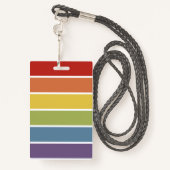 Badge LGBT Rainbow Muted couleur personnalisée (Derrière avec lanière)