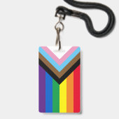 Badge Lgbtq inclusivement rainbow diversity gay pride fl (Arrière avec lanière)