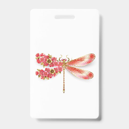 Badge libellule de fleurs avec sakura de bijoux (Avant)