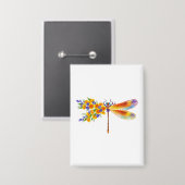 Badge libellule de fleurs jaunes (Recto/Verso)