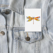 Badge libellule de fleurs jaunes (Insitu)