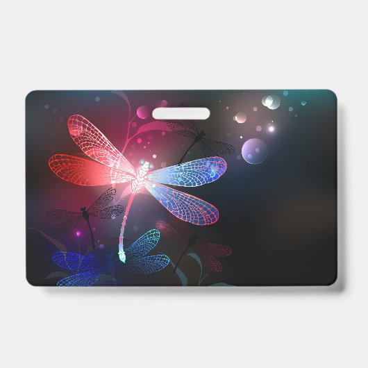 Badge libellule rouge brillante (Avant)