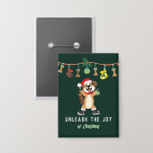 Badge Libérez La Joie Du Chien De Noël (Recto/Verso)