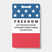 Badge Liberté Un Vrai Patriote (Arrière)