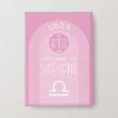 Badge Libra Custom Birthdate - Zodiac - Design moderne (Recto)