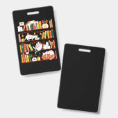 Badge Library cats autumn colour version (Recto et verso)