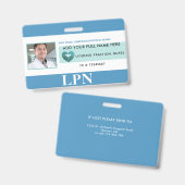 Badge Licence LPN horizontale Infirmière pratique, ID ph (Avant & arrière)