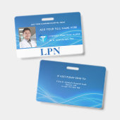 Badge Licence LPN horizontale Infirmière pratique, ID ph (Avant & arrière)