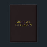 Badge Licorice Black Gold Minimalist Plain Modern Name<br><div class="desc">Modern minimalist plain design</div>