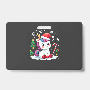 Badge Licorne de Noël Mignonne Magique Xmas Petite Fille