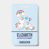 Badge Licornes Blanches Mignonnes Maman & Bébé Magiques (Arrière)