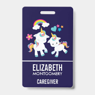 Badge Licornes Mignonnes Danseuses Arc-en-ciel & Étoiles