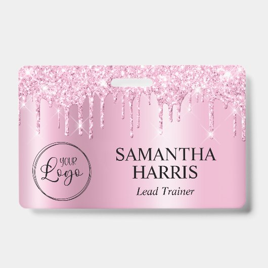 Badge Light Pink Glitter Drips Shimmer (Avant)