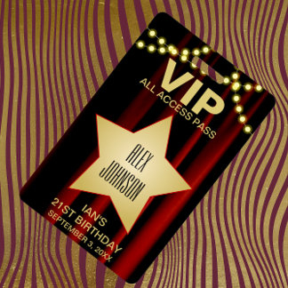 Badge Lights Gold Star Hollywood Pass VIP