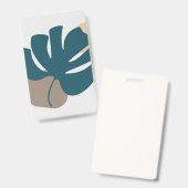 Badge Ligne de feuillage avec forme abstraite (Avant & arrière)
