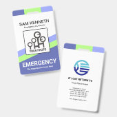 Badge Lignes d'arceau bleu vert Médicale (Recto et verso)