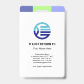 Badge Lignes d'arceau bleu vert Médicale (Dos)