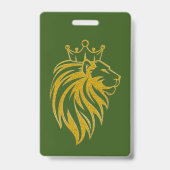 Badge Lion Avec Couronne - Style Or 2 (Dos)