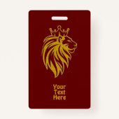 Badge Lion Avec Couronne - Style Or 2 (Devant)