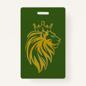 Badge Lion Avec Couronne - Style Or 2 (Dos)