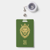 Badge Lion Avec Couronne - Style Or 3 (Avant avec rétractable)