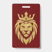Badge Lion Avec Couronne - Style Or 3 (Arrière)