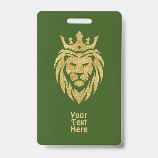 Badge Lion Avec Couronne - Style Or 3 (Avant)