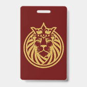 Badge Lion Avec Couronne - Style Or 4 (Arrière)