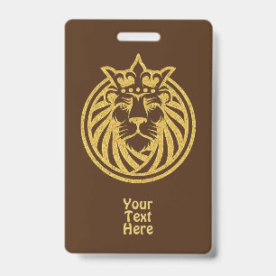 Badge Lion Avec Couronne - Style Or 4