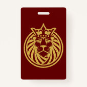 Badge Lion Avec Couronne - Style Or 4 (Dos)
