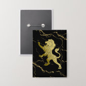 Badge Lion Royal Doré Marbre Noir (Recto/Verso)