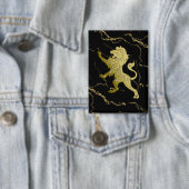 Badge Lion Royal Doré Marbre Noir (Insitu)