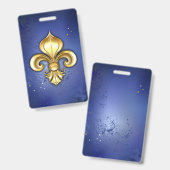 Badge Lis d'or sur fond bleu (Avant & arrière)