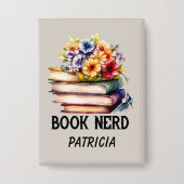 Badge Livre amusant nerd mot art (Recto)