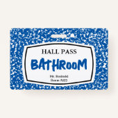 Badge livre de composition laissez-passer de salle de ba (Dos)