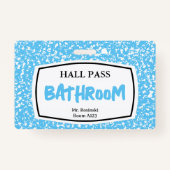Badge livre de composition laissez-passer de salle de ba (Devant)